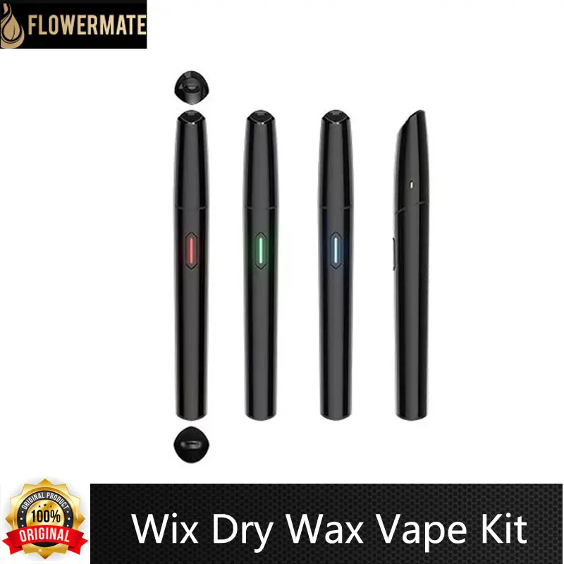 

Original Flowermate Wix Dry Herb Wax Vaporizer Vape Kit 350mAh Battery Replaceable Atomizer Pure Ceramic Heating Coil E-Cig Pen