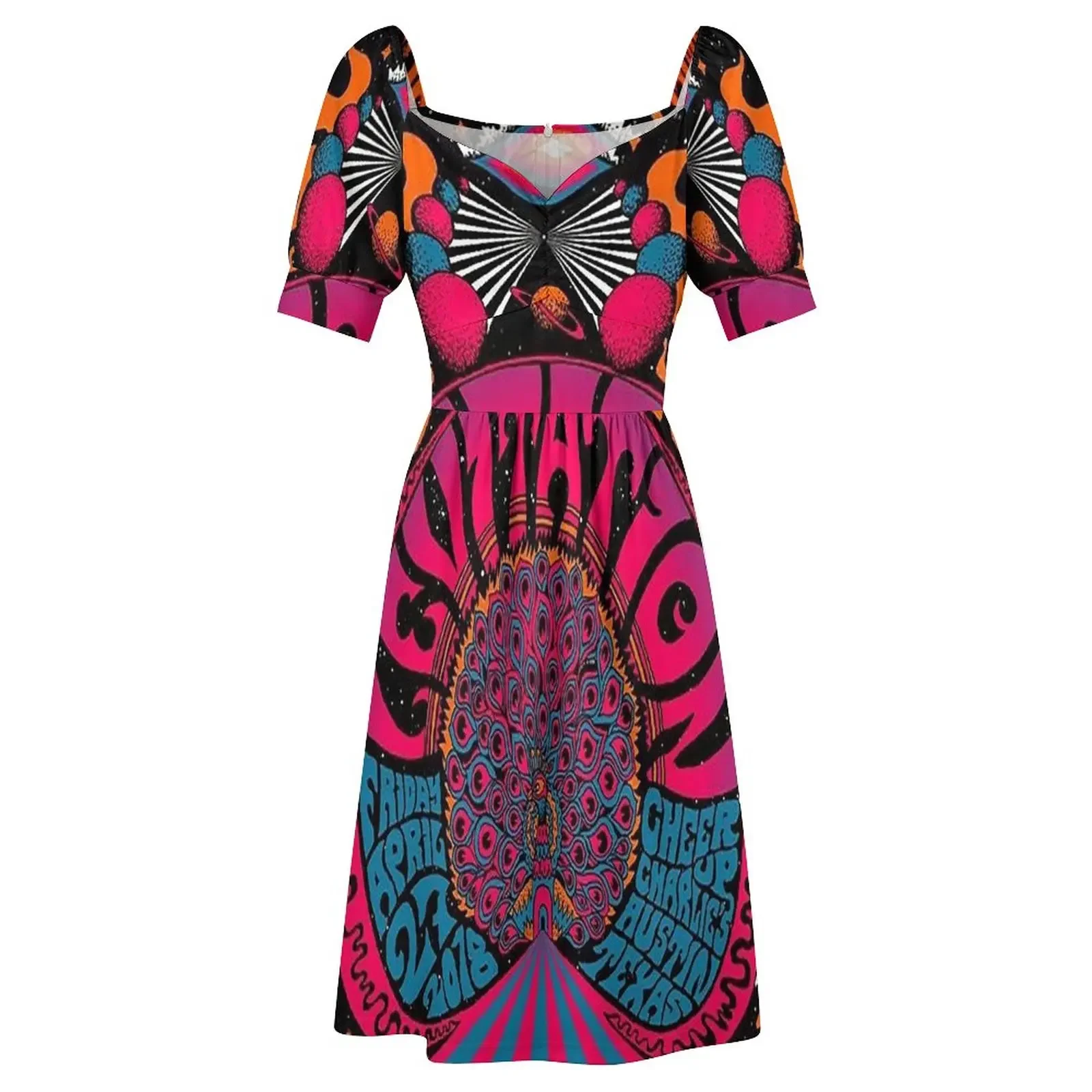 Левитация Fest с Golden Dawn Arkestra платье короткими рукавами женское чувственное