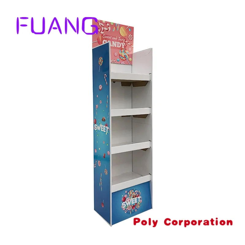 floor carton standing display holder cardboard store mini market shelves display racks store shelves candy display racks