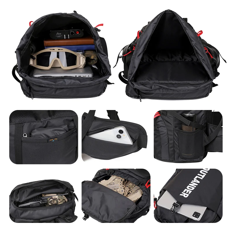 Туристический Водонепроницаемый рюкзак Вместительная дорожная уличная сумка на