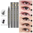 Двойная подводка для глаз Stamp Moon звезды сердце цветы, Черная Подводка для глаз, быстросохнущая жидкая Водостойкая Подводка для глаз, карандаш для макияжа TSLM2