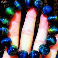 certificate natural blue pietersite women men bracelet 14 2mm round beads chatoyant cat eye namibia aaaaa