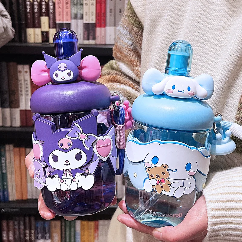 Sanrio 650 мл пластиковая пипетка Tritan бутылка для воды милая эстетичная чашка с