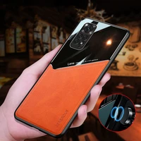 luxury leather car magnetic holder phone case for redmi note 11 10 9 s 8 pro xiaomi 12 11 t lite ultra thin silicone cover funda