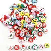30pcs 10mm christmas loose beads for jewelry making diy handmade bracelet polymer clay spacer loose beads jewelry accessories