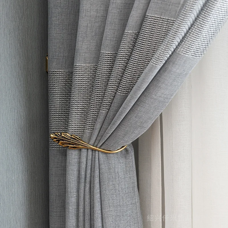 

Серый экран с окошком для гостиной, спальни, столовой, балкона, окрашенный из пряжи, прозрачный, современный, простой