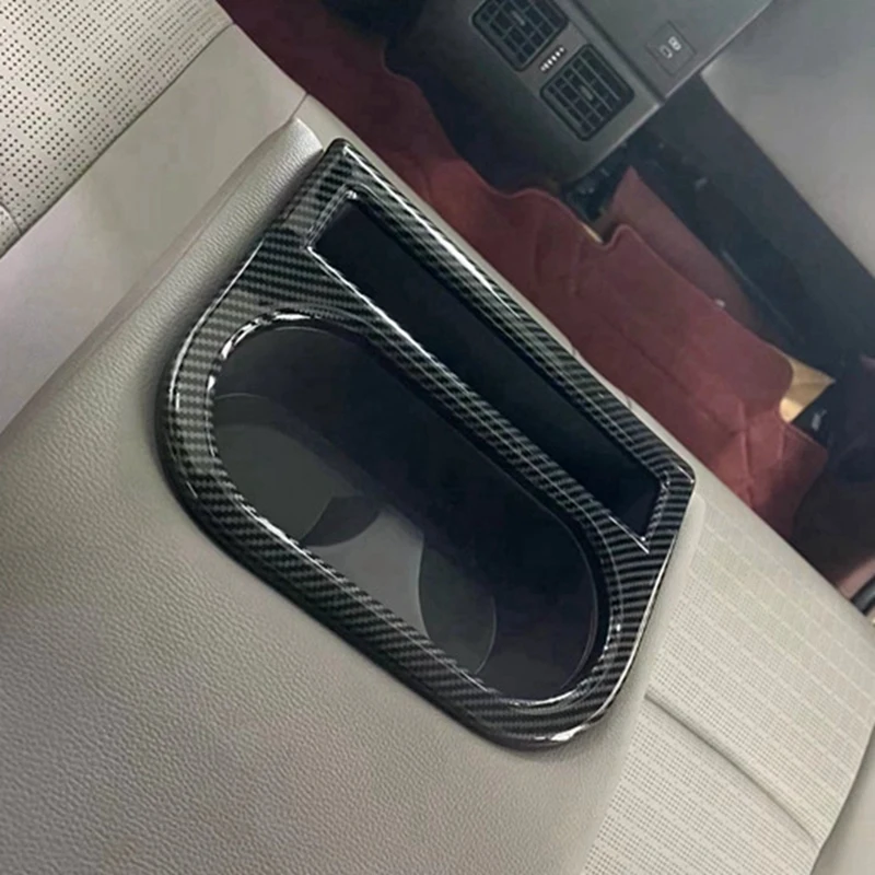 

Car Carbon Fiber Rear Seat Water Cup Holder Frame Water Cup Decoration Cover Trim Water Cup Frame Trim For Toyota Bz4x 2022 2023
