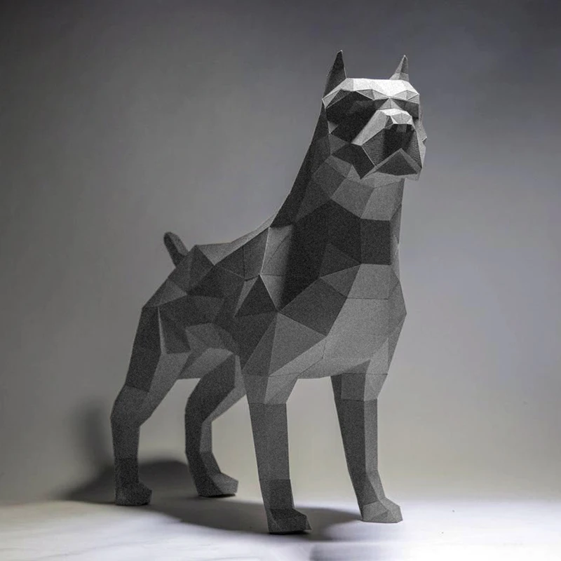 

Paper art pitbull animal dog original homemade low polygon home accessories floor decoration paper model