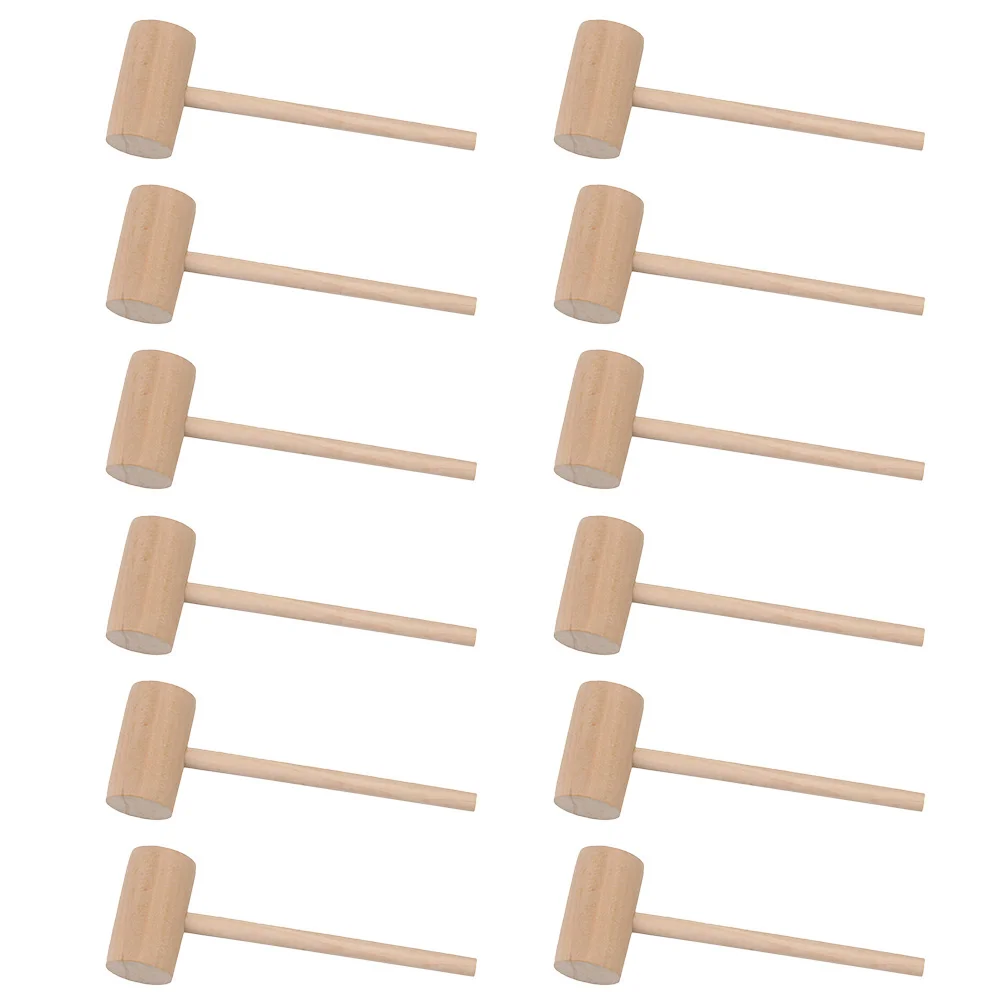 

50Pcs Wooden Seafood Hammers Creative Cake Hammers Children Toys (Log Color)