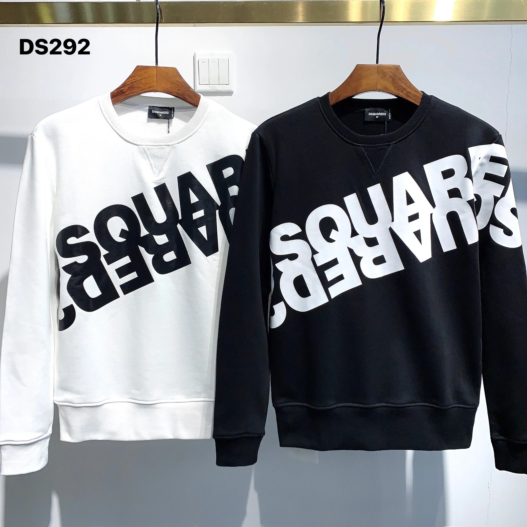 

New Dsquared2 Men's And Women's Same Cotton Print High-Quality Casual Long-Sleeved Round Neck Sweater M--XXXL DS292