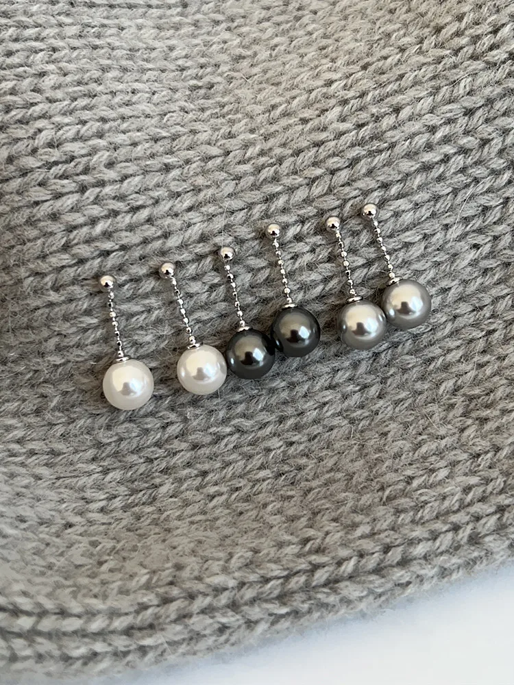 Классические темпераментные маленькие серебряные бусины короткие серьги для