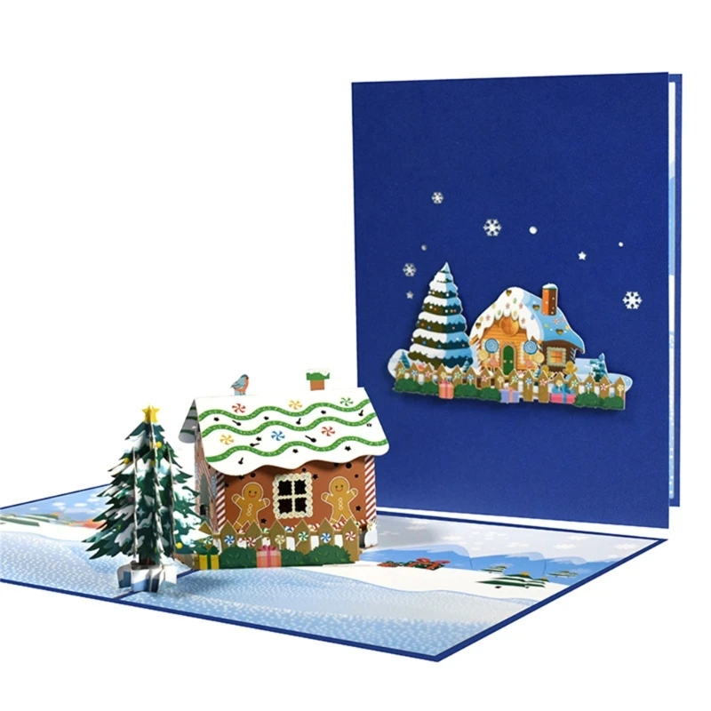 

Christmas Gingerbread House 3D Card Festive Tabletop Decoration