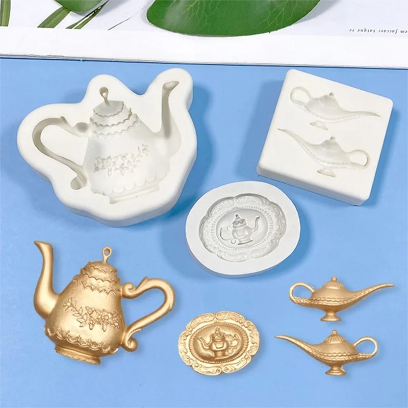 

DIY Aladdin's Lamp Silicone Molds Mini Teapot Clay Cement Epoxy Resin Fondant Cake Cookie Chocolate Mold Baking DecorAccessories