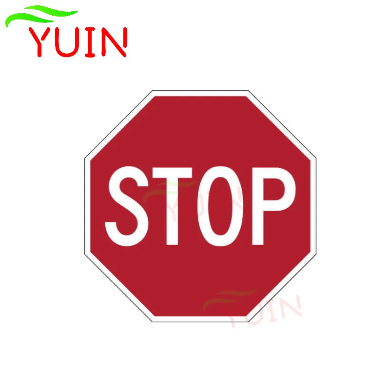 

YUIN Personality Warning STOP Road Car Sticker Motorcycle Cars Accessories PVC Bumper Window Decoration Waterproof Decal 11*11cm