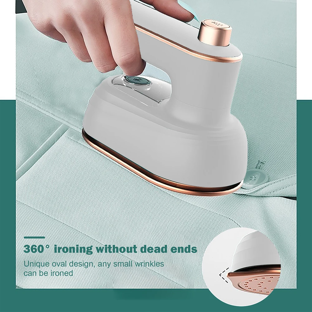 

Mini Handheld Steam Iron 360 Degree Rotatable Hanging Garment Steamer Wet Dry Ironing Machine for Home Travel Use