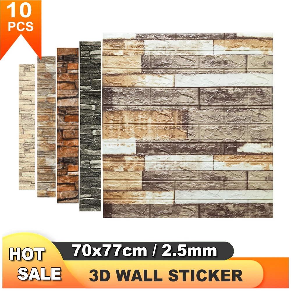 

Big Promotion 70*77cm Wall Stickers self-adhesive Wall Paper 2.5mm thick Imitation Brick Rock Marble wall Sticker for Home Decor