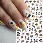 3D Золотые листья, наклейки для ногтей, клейкие Переводные картинки, Летние черные, белые самодельные дизайнерские переливающиеся обертывания для дизайна ногтей, украшения для маникюра