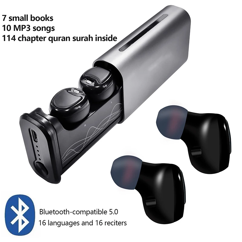 

1Set Bluetooth-compatible 5.0 Quran Buds Wireless Earphones Quran Ear Buds Wireless Head Phones Sports Office Waterproof Earbuds
