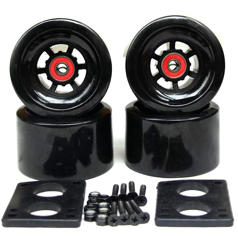 

82A Replacement Skateboard Wheels 90X52mm Long Board City Run Wheels 6Mm Riser Pad Hardware ABEC-9 Bearing
