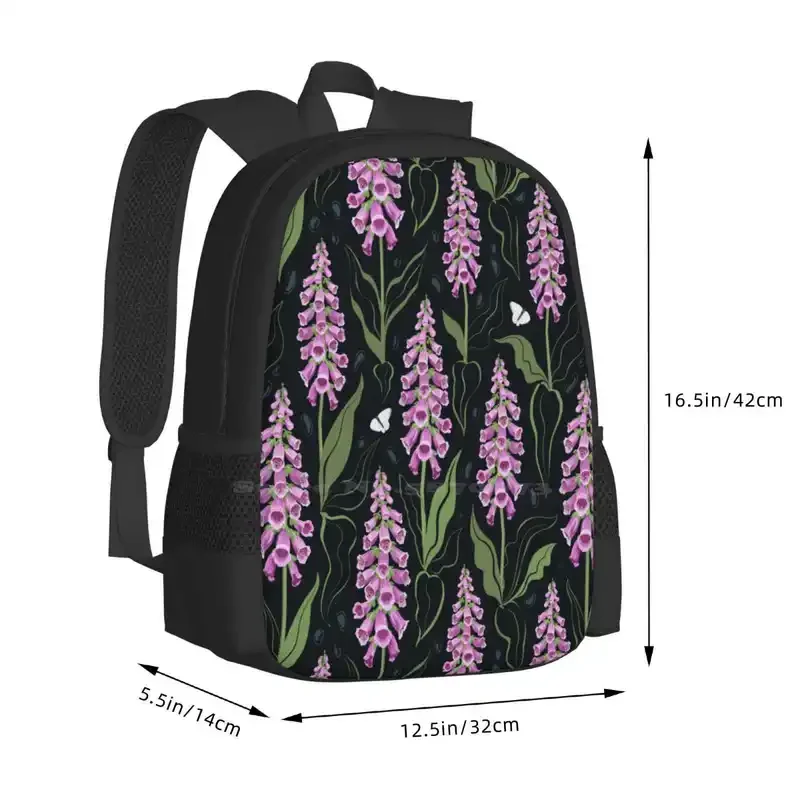 Foxgloves Pattern Лидер продаж Школьный рюкзак Модные сумки Сад Ботанический узор