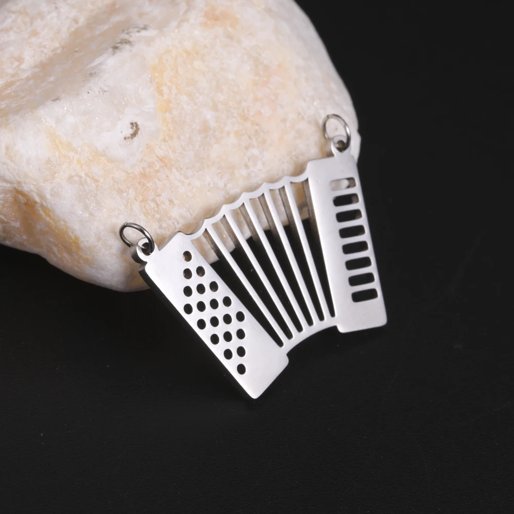 5pcs/Lot 27.8x19mm Stainless Steel Jewelry Charms Musical Instrument Organ Pendants For Necklace Earrings Diy Making Accessories