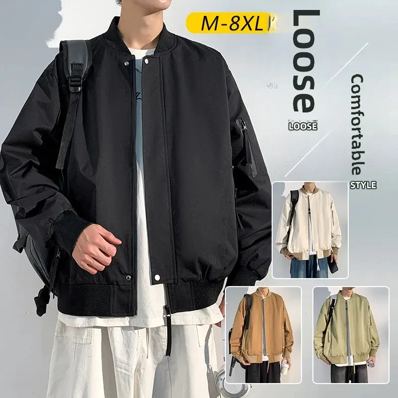2024 весенне-осенняя мужская новая куртка больших размеров повседневная свободная