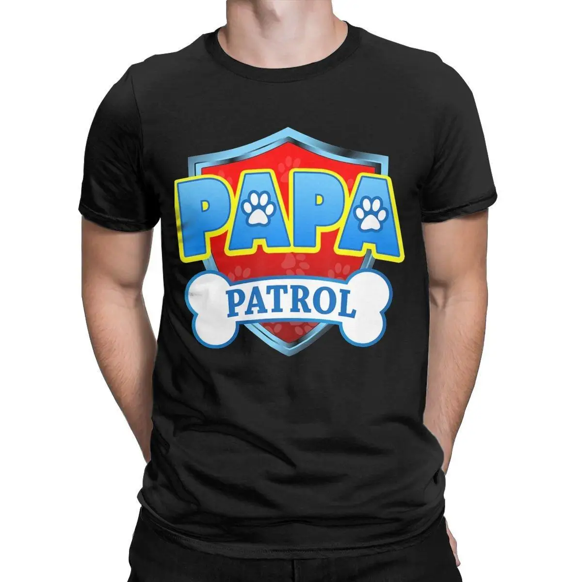 Leisure Funny PAPA Patrol Dog Mom T-Shirts for Men Crewneck Cotton T Shirts Short Sleeve Tees Gift Idea Clothing