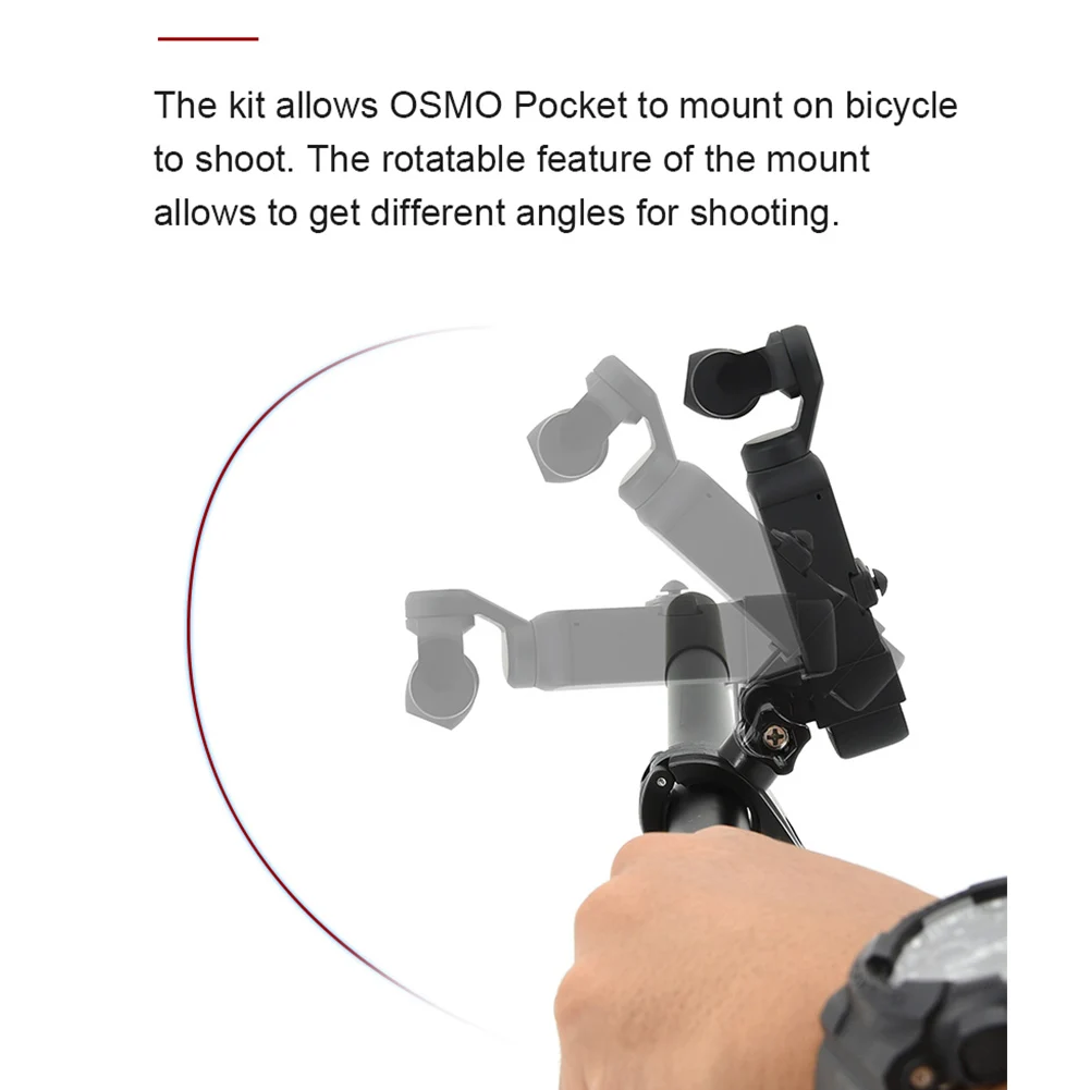 

Camera Accessories Easy Install Bicycle Mount Bracket Fixing Clamp Handlebar Adjustable Angle With Screws For DJI Osmo Pocket 2