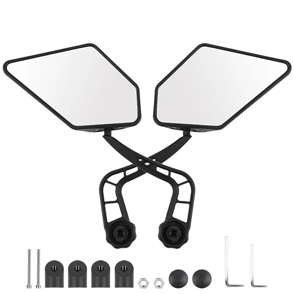 

Left Right 360° Rotate Cycling Black Handlebar End Plug Rotatable Bike Mirrors Side Retroreflector Rear View Mirror
