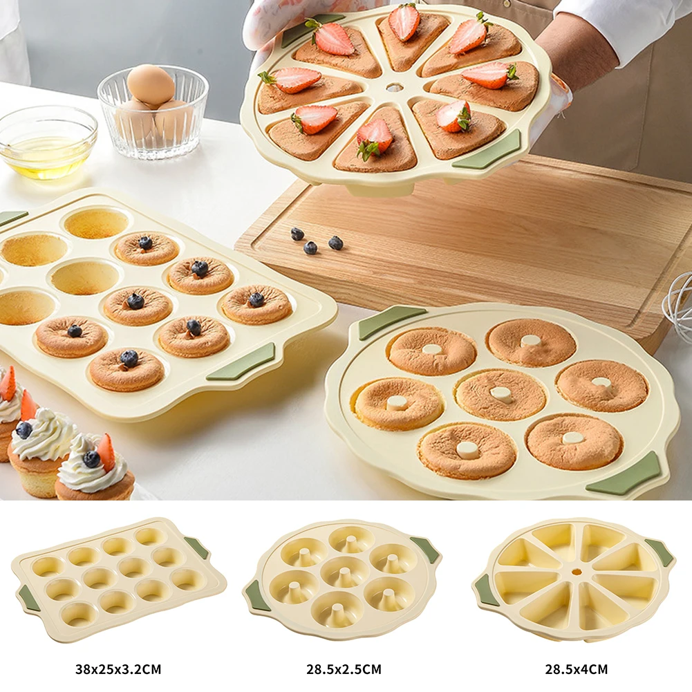 

Silicone Baking Mold Reusable Cupcake Muffin Baking Pan Doughnut Triangle Cake Baking Cup Mold For Cake Chocolate Jelly Pudding