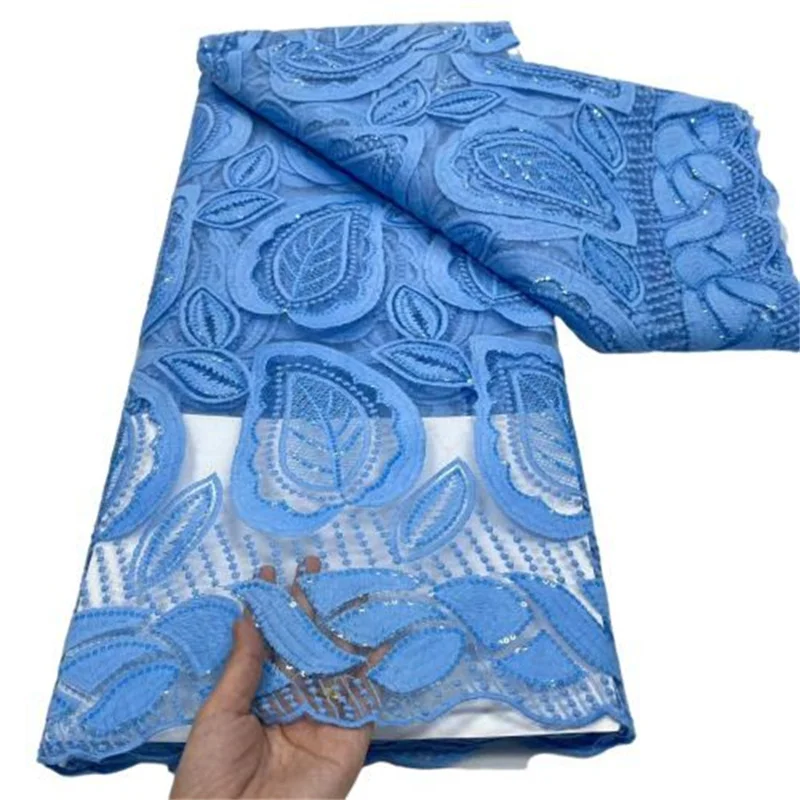 

French Tulle Lace Fabric Soft Bridal Materials Nigerian African Mesh Milk silk Lace Fabric Sewing Sequins For Wedding Party