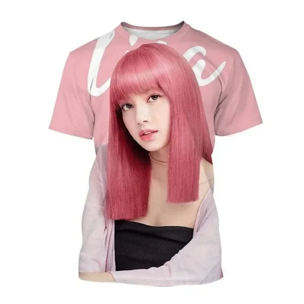 Мужская и женская модная футболка с 3D принтом LISA танцовщица поп-певица звезд