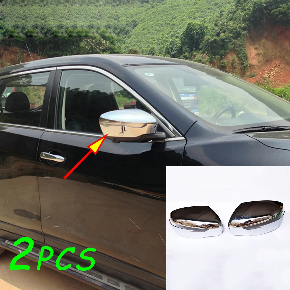 

ABS Chrome Wing Mirror Cover Left and Right Chrome Decoration Fit For X-Trail Rogue 2014 2015 2016 2017 2018 Car Styling
