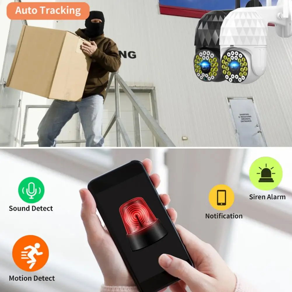 

Умная камера видеонаблюдения PTZ с европейской вилкой, дистанционное управление через приложение, широко используемая камера безопасности ...