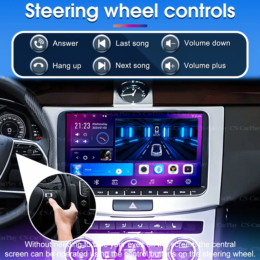 Фото 9-дюймовый Android 16 мультимедийный видеоплеер с GPS, CarPlay, DSP, AHD, DVR для Volkswagen VW CC, Passat B7, Polo, Golf 5, 6, Jetta mk5, mk6, 2din №5