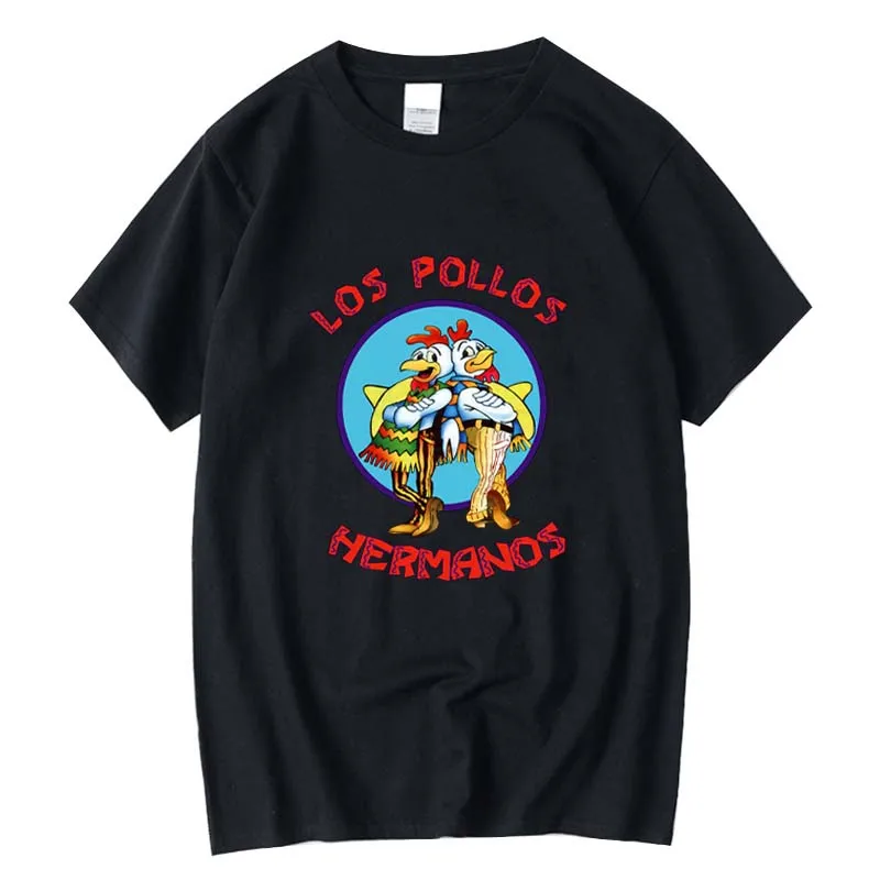 

Men's top quality 100% cotton short sleeve los pollos print men T shirt casual t-shirt for men o-neck t-shirt male men tee tops
