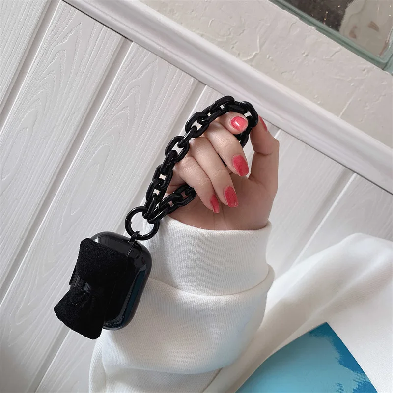 

Dark Bowknot Black Chains AirPods 3 Case Apple AirPods 2 Case Cover AirPods Pro Case IPhone Earphone Accessories Air Pod Case