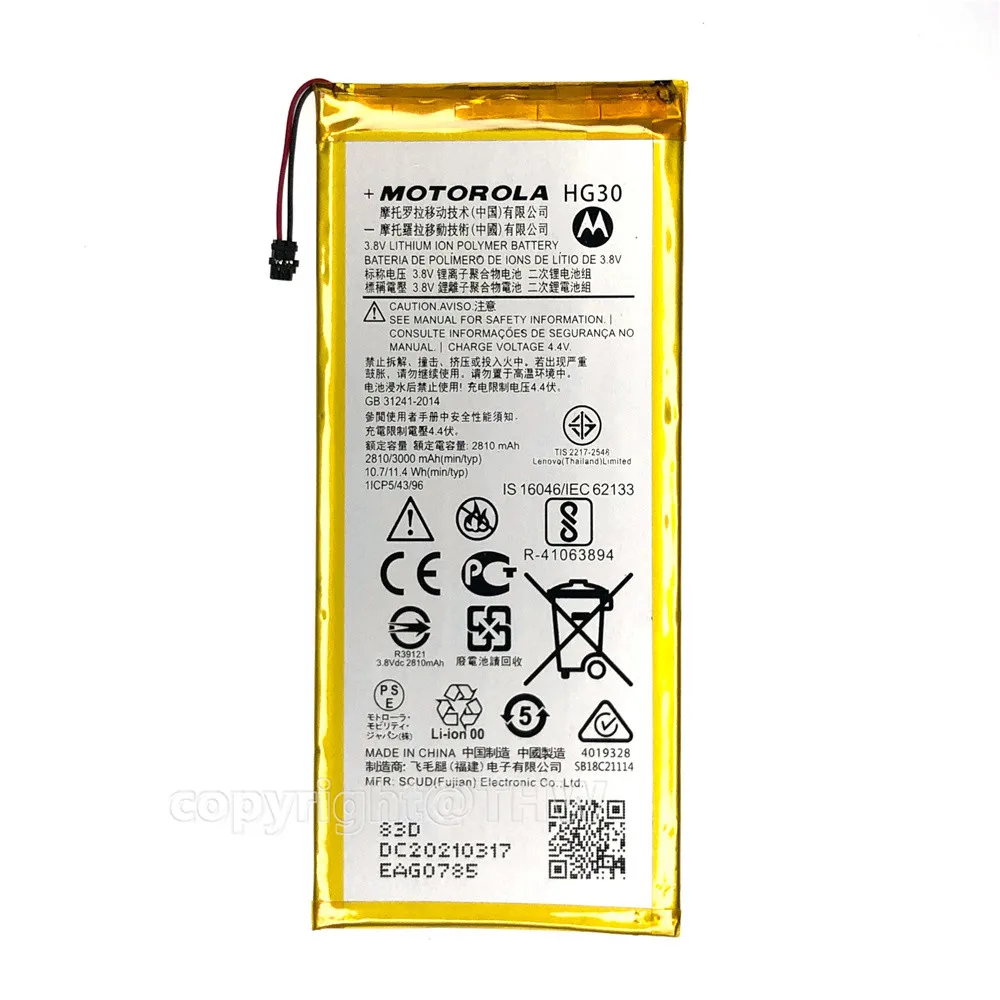 Motorola 100% Original 3000mAh HG30 For Motorol Moto G5s XT1794 XT1792 XT1793 /G5S Plus XT1791 XT1795 XT1805 XT1803 XT1806 XT180