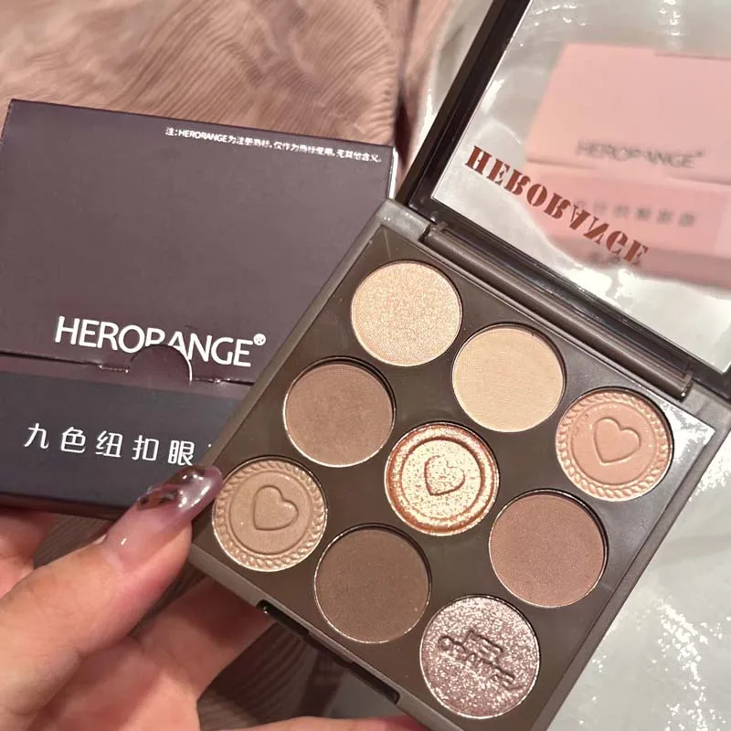 

Матовые коричневые тени для век с пуговицами, Палетка, Перламутровые тени для век, стойкие мерцающие тени для век, косметический пигмент для макияжа