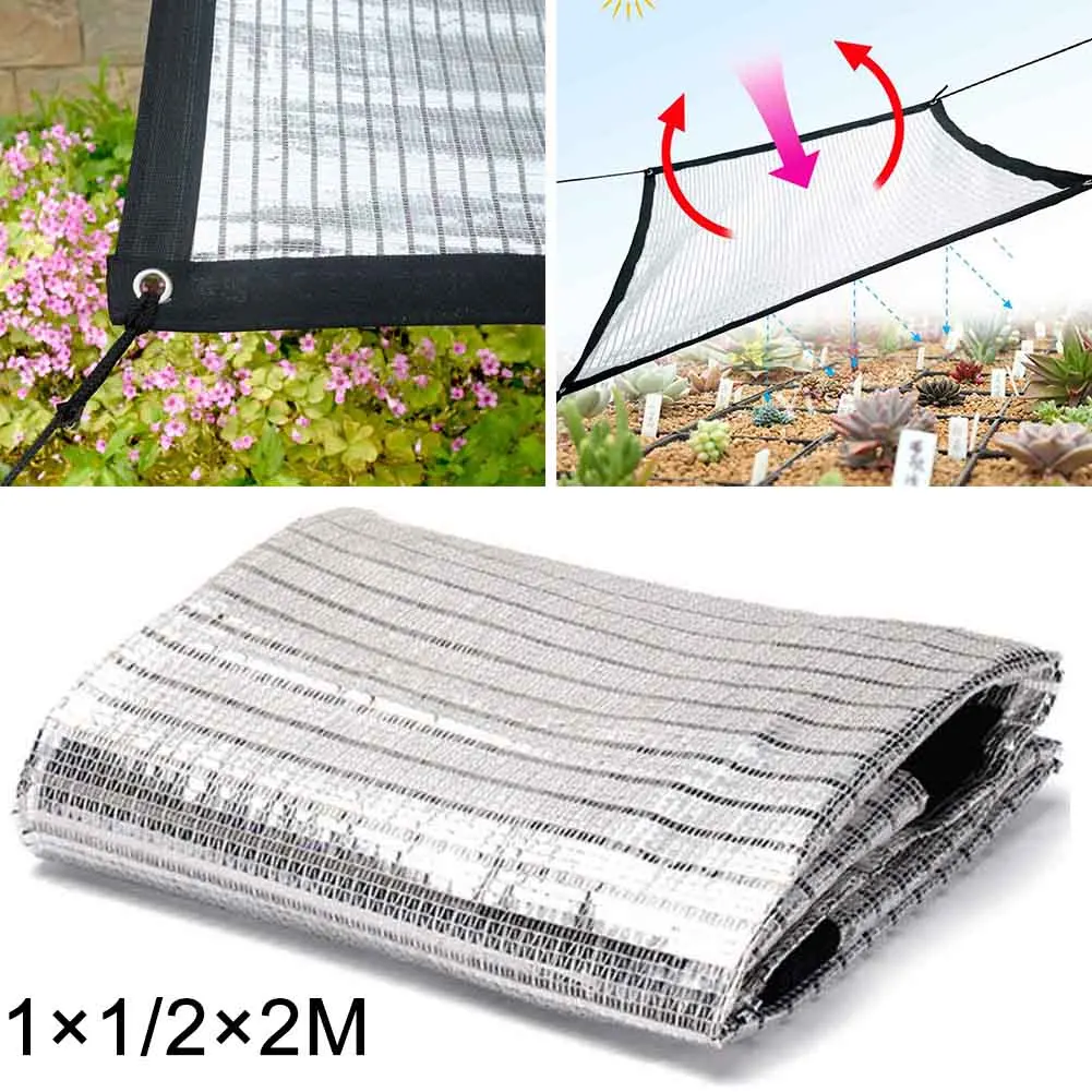 

1*1M/2*2M Silver Reflective Aluminum Foil Sun Shade Shelter With Ropes For Roof Covering Cooling Garden Shading Equipments