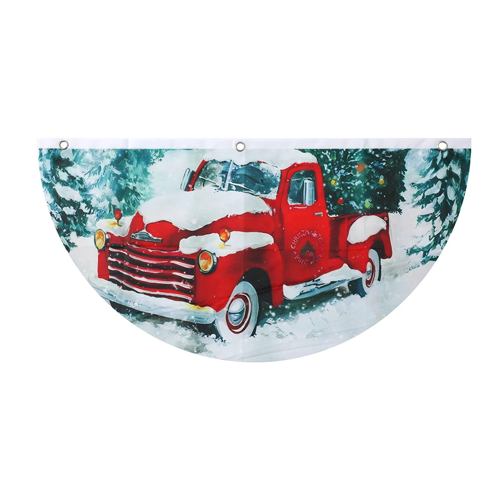 Рождественский Веерообразный подвесной флаг 45*90 см уличный дверной с мультяшным