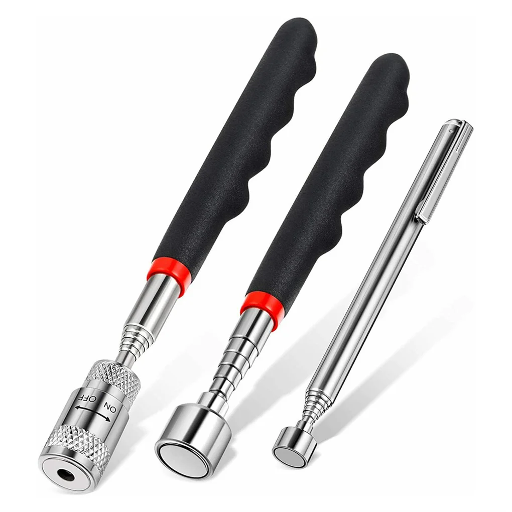 

3 Pieces/set Mini Pickup Tool Stainless Steel Telescopic Long Reach Screws Pick Up Stick Rod Woodworking Car Repairing