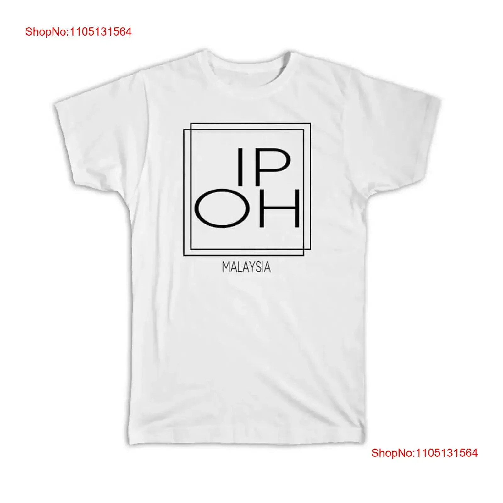 Фото T Shirt IPOH Malaysia Square Modern Minimalist Font vintage Washed Top For Everyday Wear Breathable Comfortable graphic №1