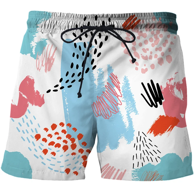 New Abstract graffiti art 3D Print Men's Beach Shorts Summer Swim Shorts Fashion Personality Men Swimming Trunks Boy Short 2022