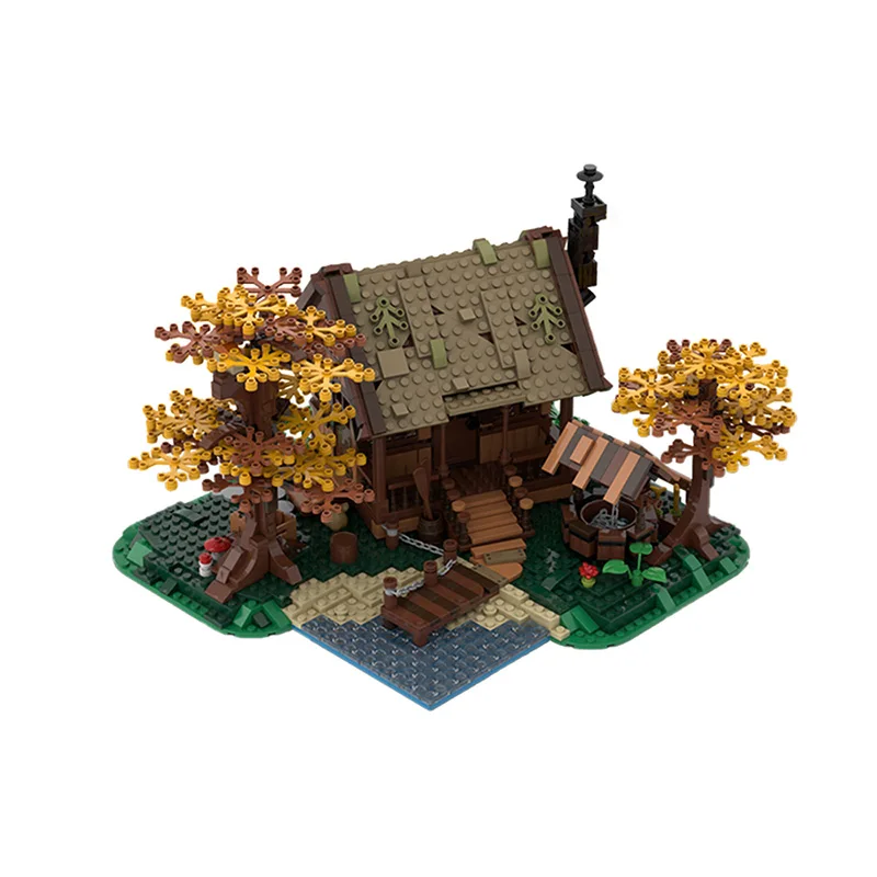 MOC Rural Villa Forest Building Building Blocks Set Family Cottage Model Architecture Series Hut Bricks Toy For Children Gift