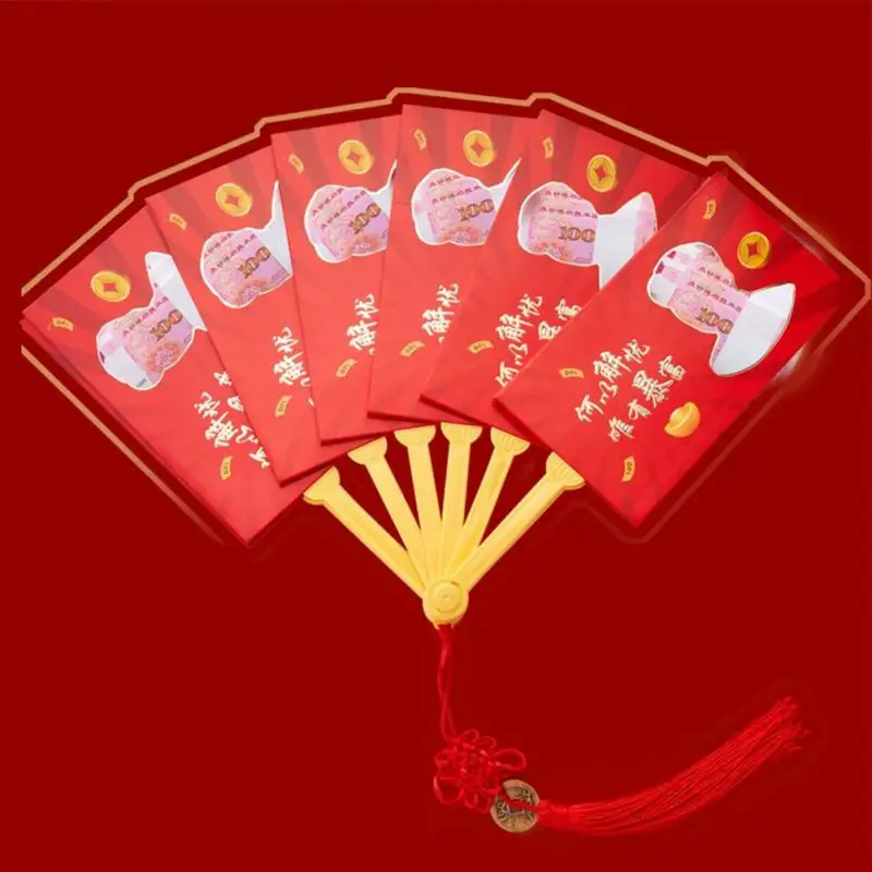 

Красные конверты с мультяшным кроликом 2023 красные конверты для китайского Нового года карманы для денег для праздника Весны свадебные паке...