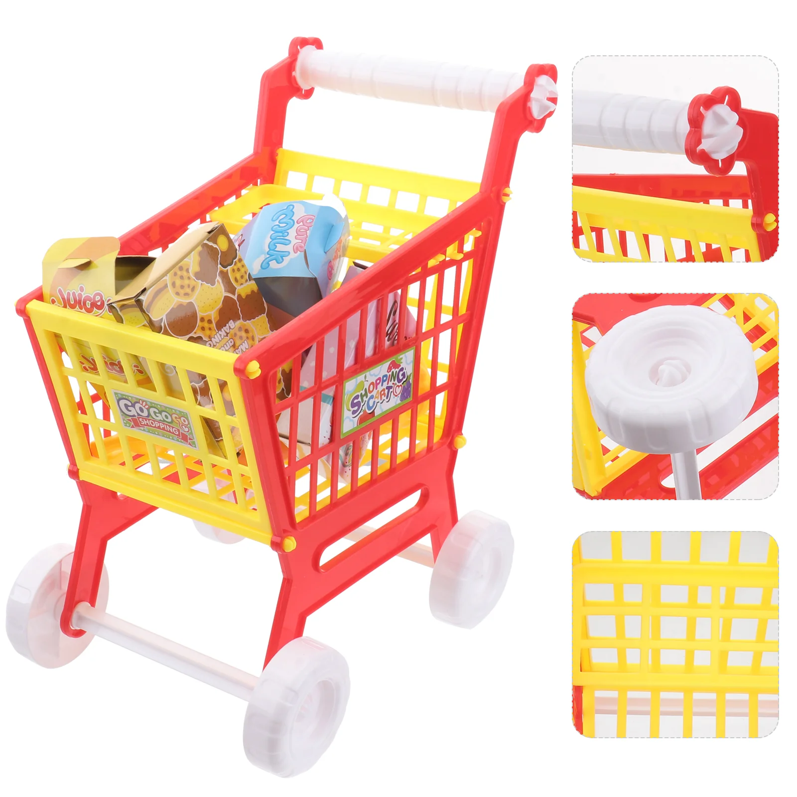 

1 Set Shopping Cart Funny Shopping Cart Plaything Fake Child Supermarket Trolley Early Education Play