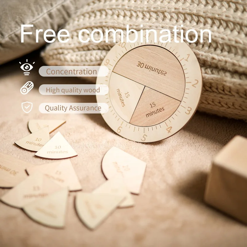 

Children's Wooden Clock Puzzle Board Kindergarten Boys and Girls' Early Education Cognitive Schedule Science