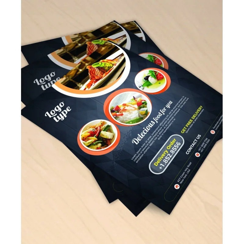 

custom printing a5 a4 promotion advertising Restaurant brochure flyer