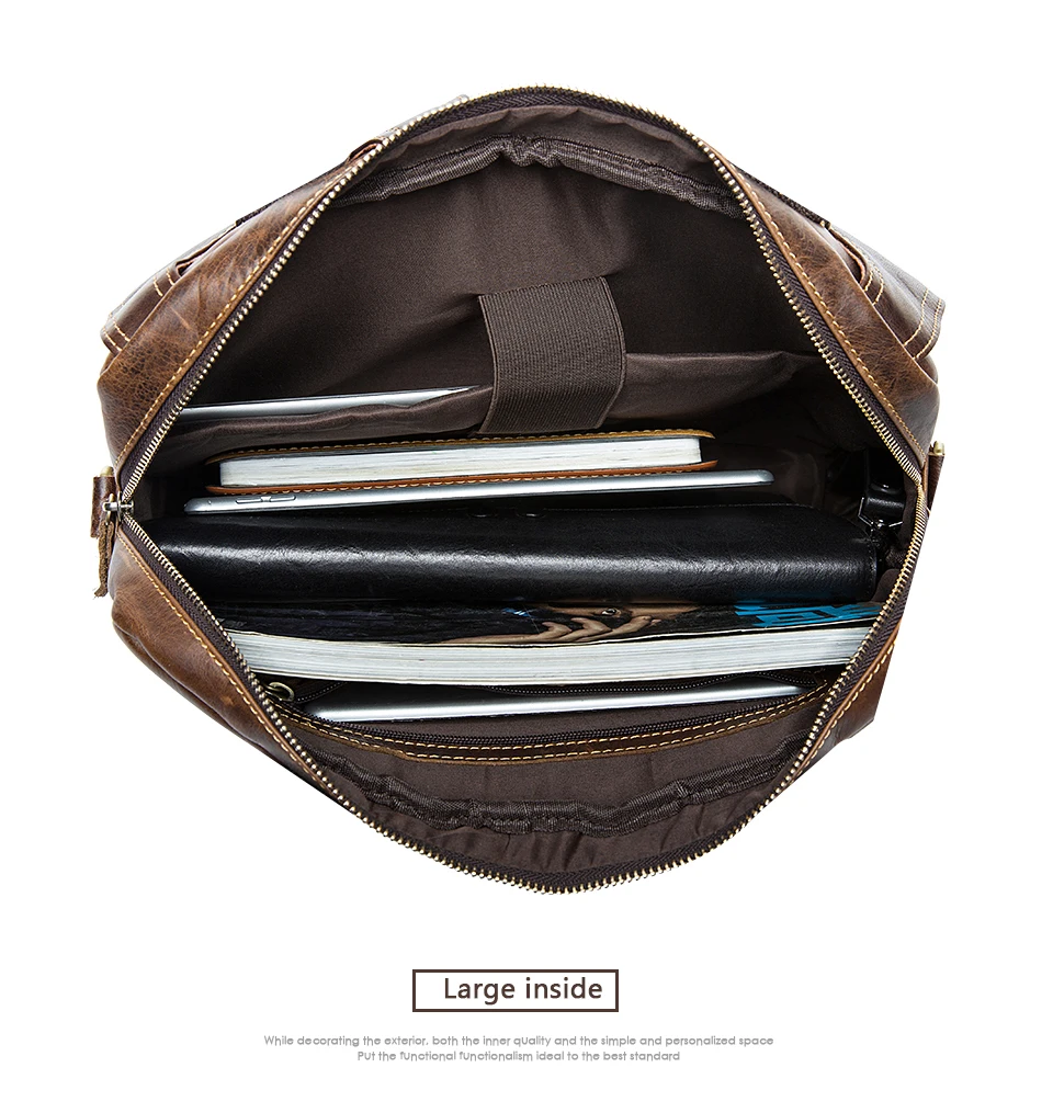 Polare Large Full Grain Leather  Handbags  for Men Business Travel Case Messenger Bag Messenger Bag Men